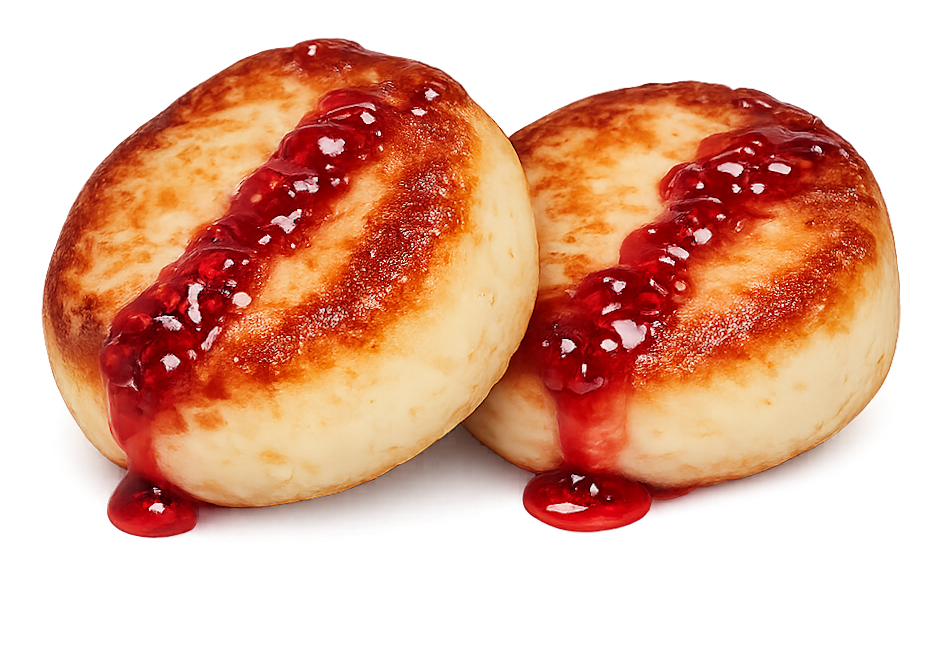 Сырники с малиновым джемом 2 шт.
